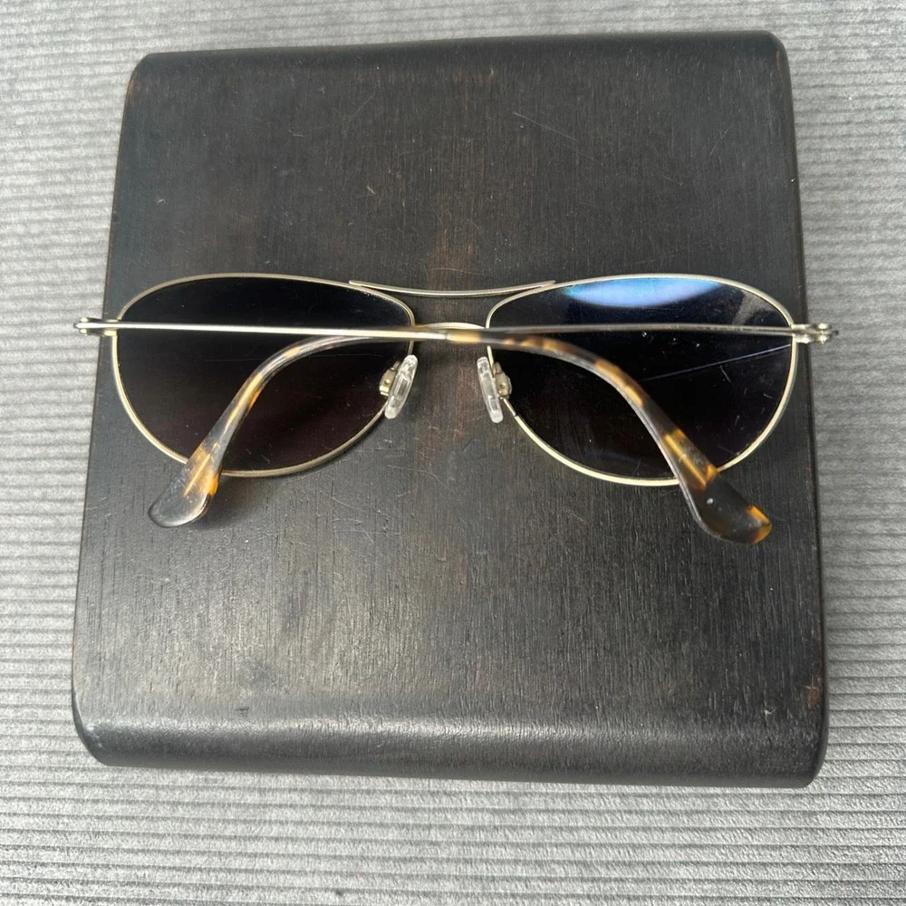 Maui Jim Baby Beach MJ-245-41M Gold Titanium Aviator y2k Sunglasses Polarized 56